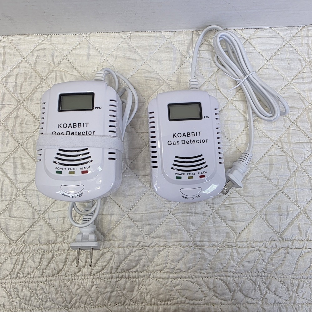 2 Pack Combo Natural Gas and Carbon Monoxide Detector Plug in 2-in-1 Co Detector
